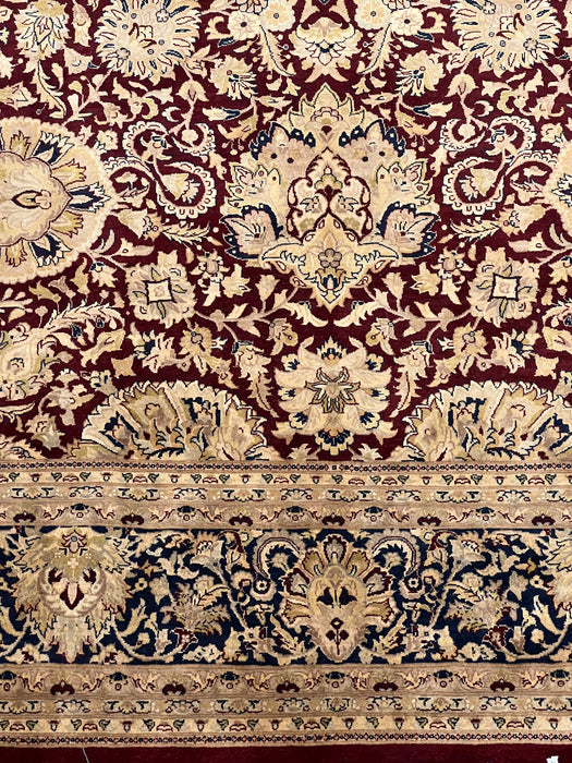 8'x10' indo persian Silk & Wool Hand Knotted Area Rug