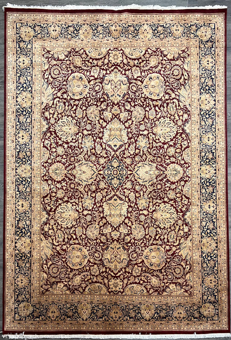 8'x10' indo persian Silk & Wool Hand Knotted Area Rug