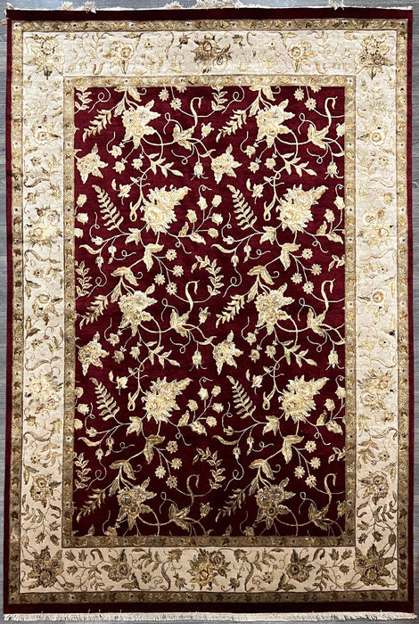 9' X12'1" silk flower Silk & Wool Hand Knotted Area Rug